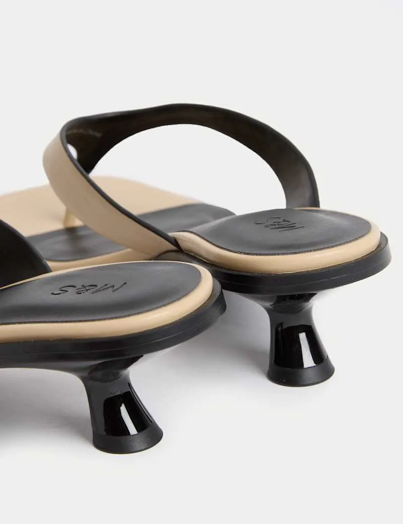 Kitten Heel Toe Thong Sandals